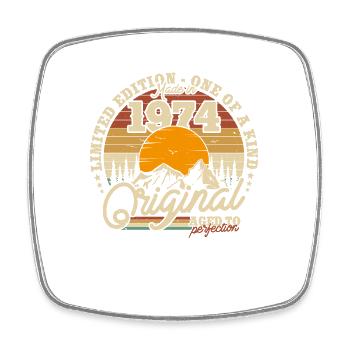 Cadeau d’anniversaire rétro vintage 1974 - 50 ans - Magnet carré - blanc - Devant