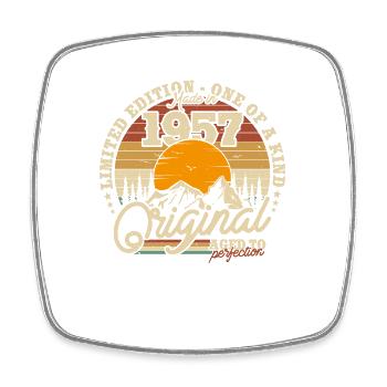 Vintage and retro gift 1957, 66/67 years - Square fridge magnet - white - Front