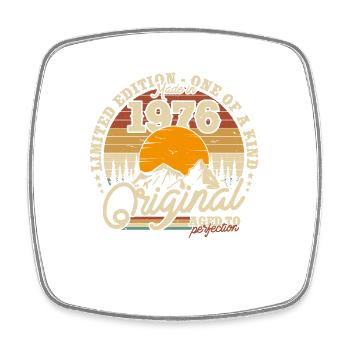 Vintage Retro Geschenk 1976 - 47/48 Jahre - Viereckiger Kühlschrankmagnet - Weiß - Vorne