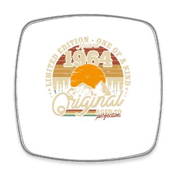 Cadeau d’anniversaire vintage 1964 - 60 ans - Magnet carré - blanc - Devant