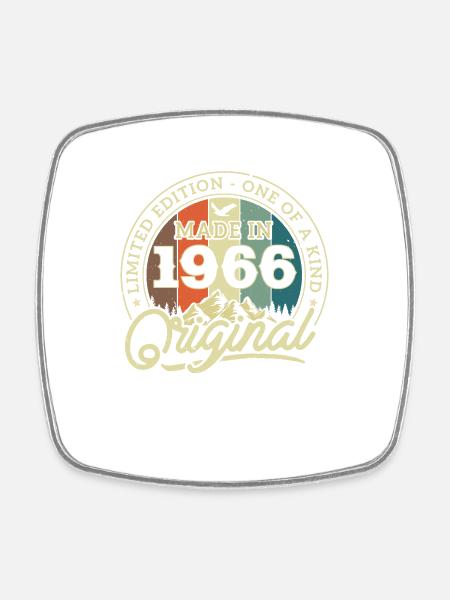 Vintage 1966 Geburtstag Retro - Viereckiger Kühlschrankmagnet - Weiß