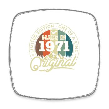 Originale 1971 Jahrgang Vintage Geburtstagsretro - Viereckiger Kühlschrankmagnet - Weiß - Vorne