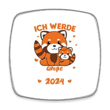 süße Rote Pandas Ich werde Große Schwester 2024 - Viereckiger Kühlschrankmagnet - Weiß - Vorne