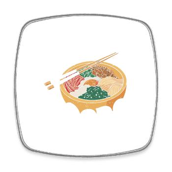 Ramen Geschenk Japanische Nudelsuppe Ramen - Viereckiger Kühlschrankmagnet - Weiß - Vorne