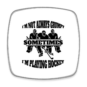 Joueur de hockey sur glace Fan de hockey sur glace Équipe de hockey sur glace - Magnet carré - blanc - Devant