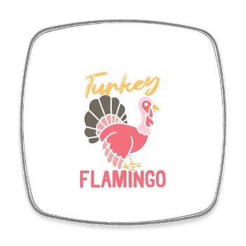 Ich sehe keinen Truthahn Ich bin ein Flamingo-Rosa - Viereckiger Kühlschrankmagnet - Weiß - Vorne