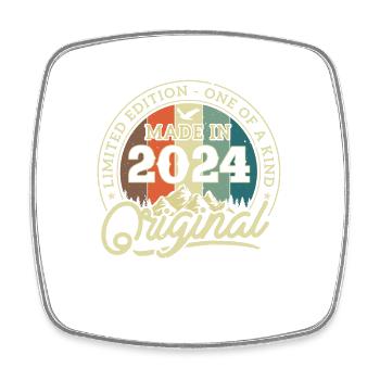 Vintage Birthday Joy - Square fridge magnet - white - Front