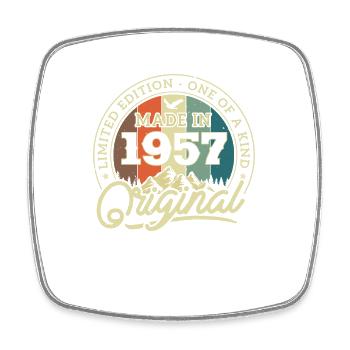 Vintage 1957 Geschenk - Viereckiger Kühlschrankmagnet - Weiß - Vorne