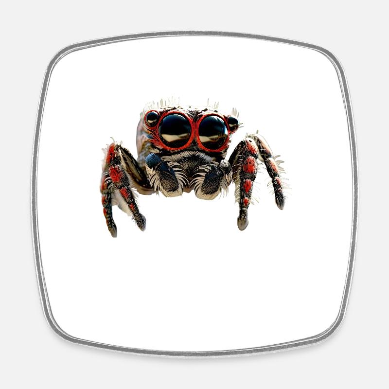 Spider jumping spider tarantula tarantula spider - Square fridge magnet - white