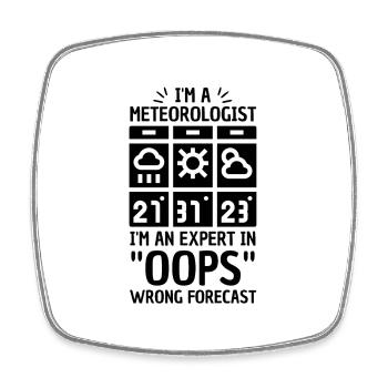 Meteorologie Wortspiel Für Meteorologe - Viereckiger Kühlschrankmagnet - Weiß - Vorne