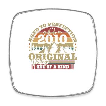 Vintage Geburtstagsgeschenk 2010 - Viereckiger Kühlschrankmagnet - Weiß - Vorne