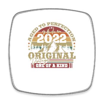 Vintage Geburtstagsgeschenk 2022 - Viereckiger Kühlschrankmagnet - Weiß - Vorne