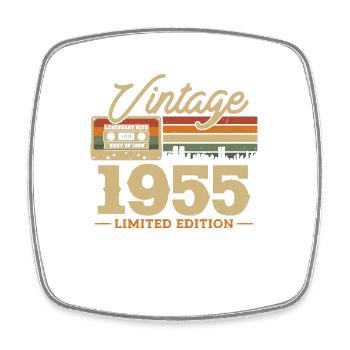 Original 1955 Vintage Geburtstags-Retro - Viereckiger Kühlschrankmagnet - Weiß - Vorne