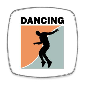 Danse Musique de danse - Magnet carré - blanc - Devant