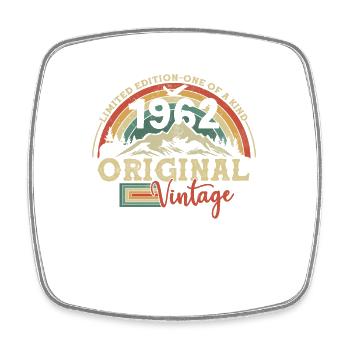 Born 1962 - Vintage 61/62 years - Square fridge magnet - white - Front