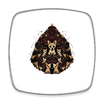 Chihuahua | Merry Christmas | X-Mas Tree | Cute - Square fridge magnet - white - Front