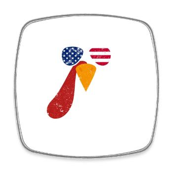 Coole Türkei Gesicht Sonnenbrille amerikanische - Viereckiger Kühlschrankmagnet - Weiß - Vorne