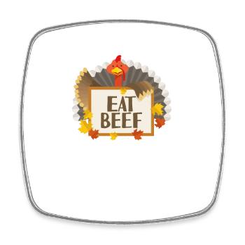 Eat Beef Thanksgiving Day Lustig Truthahn-Liebe - Viereckiger Kühlschrankmagnet - Weiß - Vorne