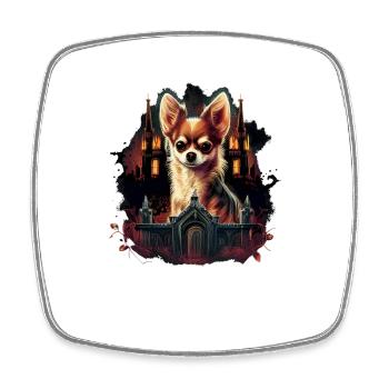 Chihuahua Costume d'Halloween - Citrouille - Magnet carré - blanc - Devant