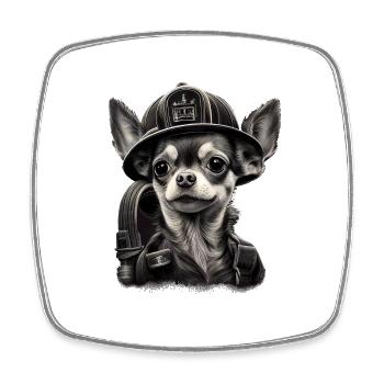 Chihuahua - Feuerwehrmann Feuerwehr Hund Männer - Viereckiger Kühlschrankmagnet - Weiß - Vorne