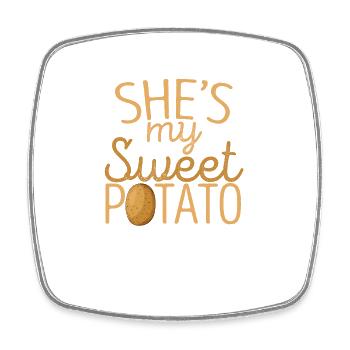 She's My Sweet Potato Funny Thanksgiving - Square fridge magnet - white - Front
