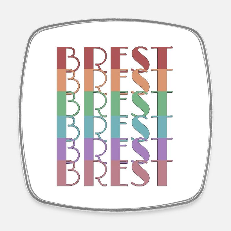 BREST - Square fridge magnet - white