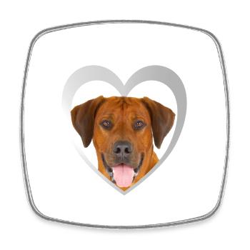 Dog Lovers - Dogs Heart - Rhodesian Ridgeback - Square fridge magnet - white - Front