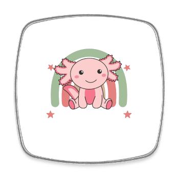 Hier Kommt Ein Kindergartenkind Axolotl - Viereckiger Kühlschrankmagnet - Weiß - Vorne