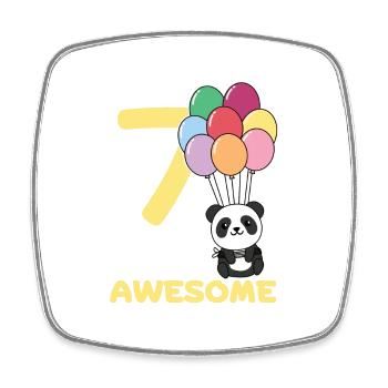 Panda for 7th birthday children seven years old - Square fridge magnet - white - Front