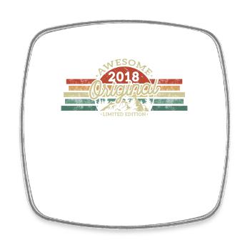 Vintage Birthday Gift 2018 - 5/6 years - Square fridge magnet - white - Front