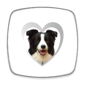 Dog Lovers - Dogs Heart - Border Collie - Square fridge magnet - white - Front
