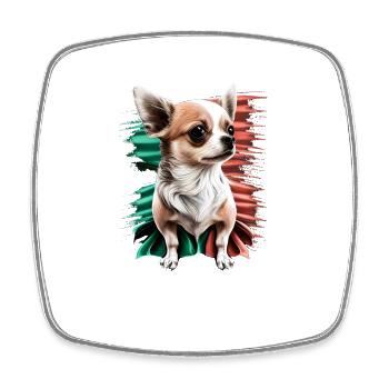 Chihuahua - Italien Flagge Italienisch Lustig Hund - Viereckiger Kühlschrankmagnet - Weiß - Vorne
