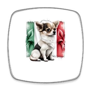 Chihuahua - Italien Flagge Italienisch Lustig Hund - Viereckiger Kühlschrankmagnet - Weiß - Vorne