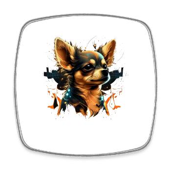 Chihuahua - Electronic Music Techno Festival - Square fridge magnet - white - Front