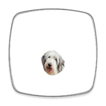 Endlich stolzer Papa - Old English Sheepdog - Viereckiger Kühlschrankmagnet - Weiß - Vorne