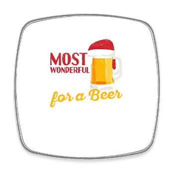 It's the best time for a beer-soaked - Square fridge magnet - white - Front
