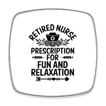 Retired Grandma Pensioner Pension Nurse Nursing Re - Square fridge magnet - white - Front