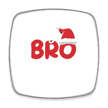 Big Bro Santa Brother Noël Appariement de famille - Magnet carré - blanc - Devant