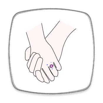 holding hands weddign day - Square fridge magnet - white - Front
