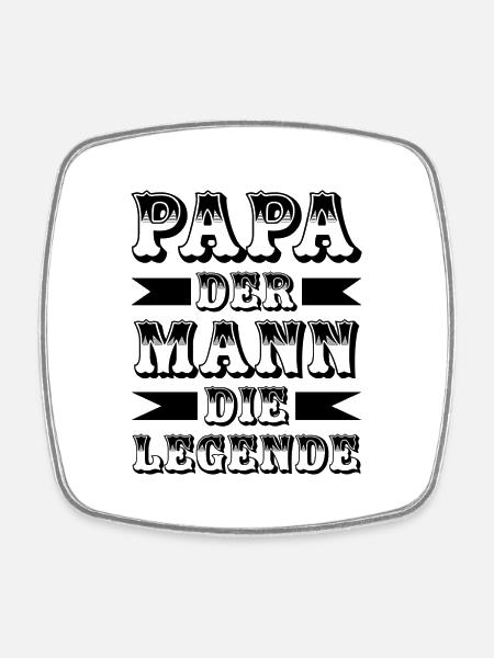 Papa der Mann die Legende bester Vater - Viereckiger Kühlschrankmagnet - Weiß
