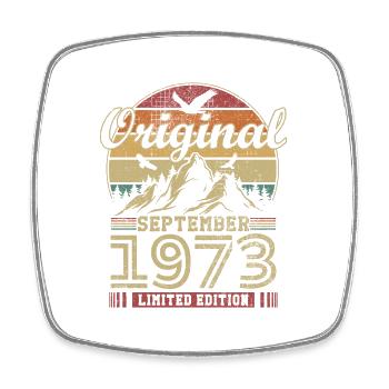 September 1973 Vintage Gift Birthday 1973 - Square fridge magnet - white - Front