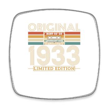 1933 Jubiläum Limited Edition 90 Jahre - Viereckiger Kühlschrankmagnet - Weiß - Vorne