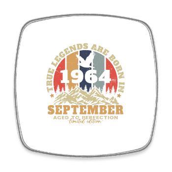 Vintage Rétro nées en Septembre 1964 Anniversaire - Magnet carré - blanc - Devant