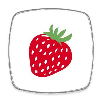 Giant Strawberry - Square fridge magnet - white - Front