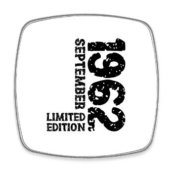 1962 September Limited Edition 61st Birthday Deco - Square fridge magnet - white - Front