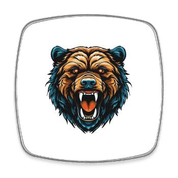 Bär Portrait - Viereckiger Kühlschrankmagnet - Weiß - Vorne