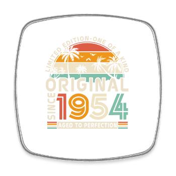 Vintage Original since 1954 Birthday Gift - Square fridge magnet - white - Front