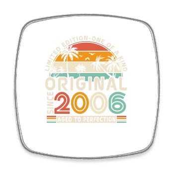 Vintage Original since 2006 Gift - Square fridge magnet - white - Front