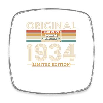 Original birthday present 1934 89/90 years - Square fridge magnet - white - Front