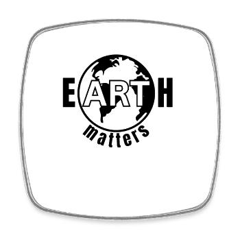 Earth Matters, Art Matters,Trendy Nature Statement - Square fridge magnet - white - Front